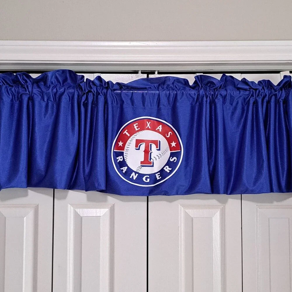Texas Rangers Curtain Valance  MLB Genuine Merchandise Blue 84x16 Polyester